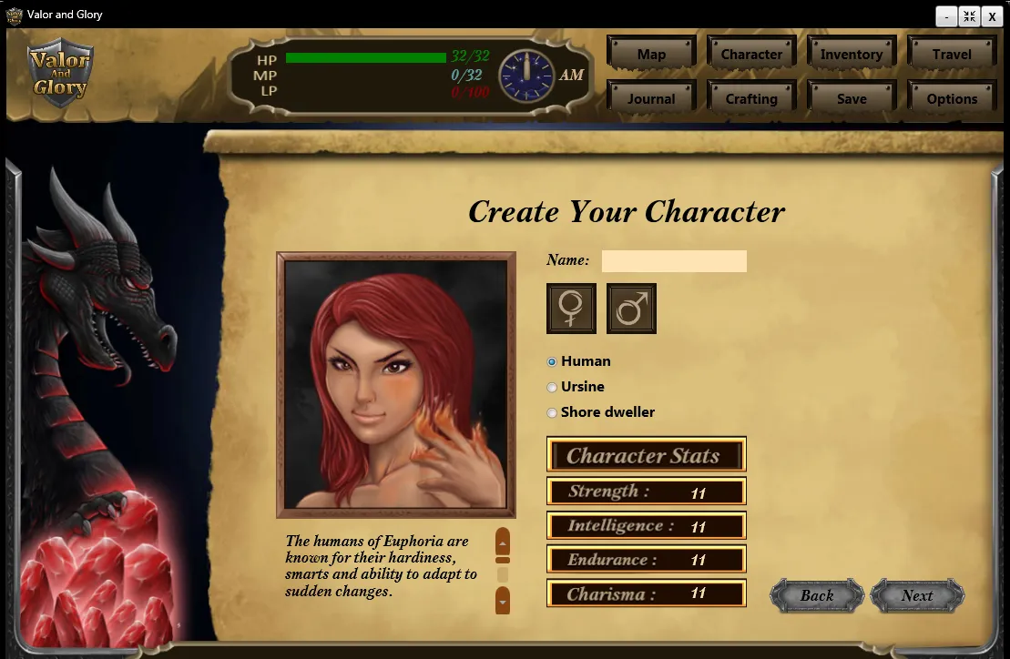 Valor and Glory gameplay screenshot 1 (Ren'Py adult game) by Leopold Visette – free download