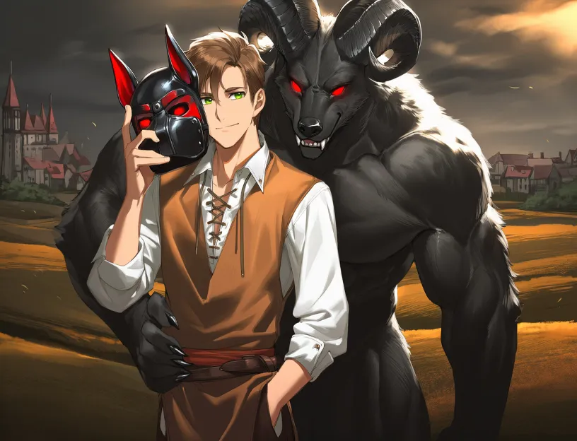 The Black Mask of Cernunnos cover Demo v3 – Ren'Py adult game by bluedragondreaming free download