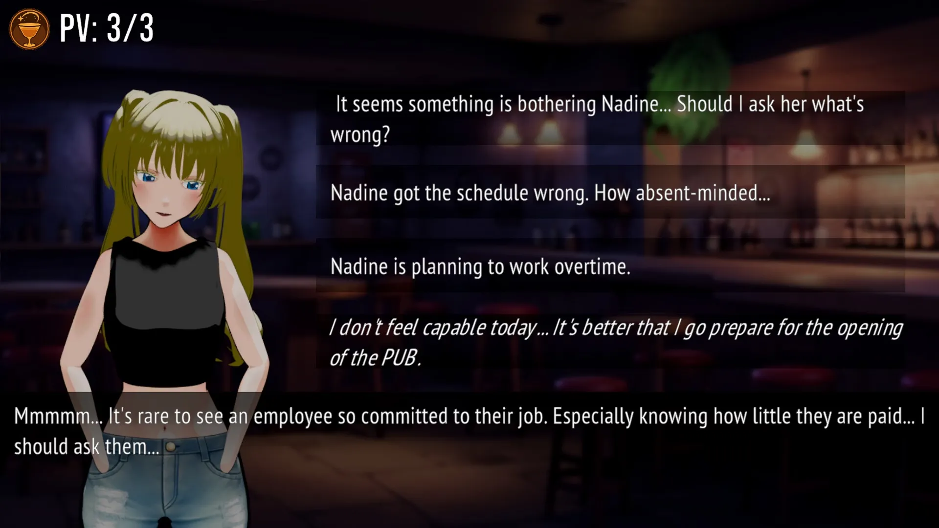 Nightlife gameplay screenshot 2 (Ren'Py adult game) by Kitsune's Secrets – free download