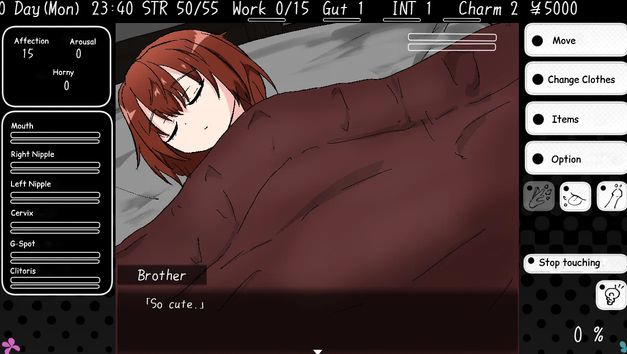 30 Lewd Days with My Adolescent Little Sister gameplay screenshot 9 (Ren'Py adult game) by obake no oyakata – free download