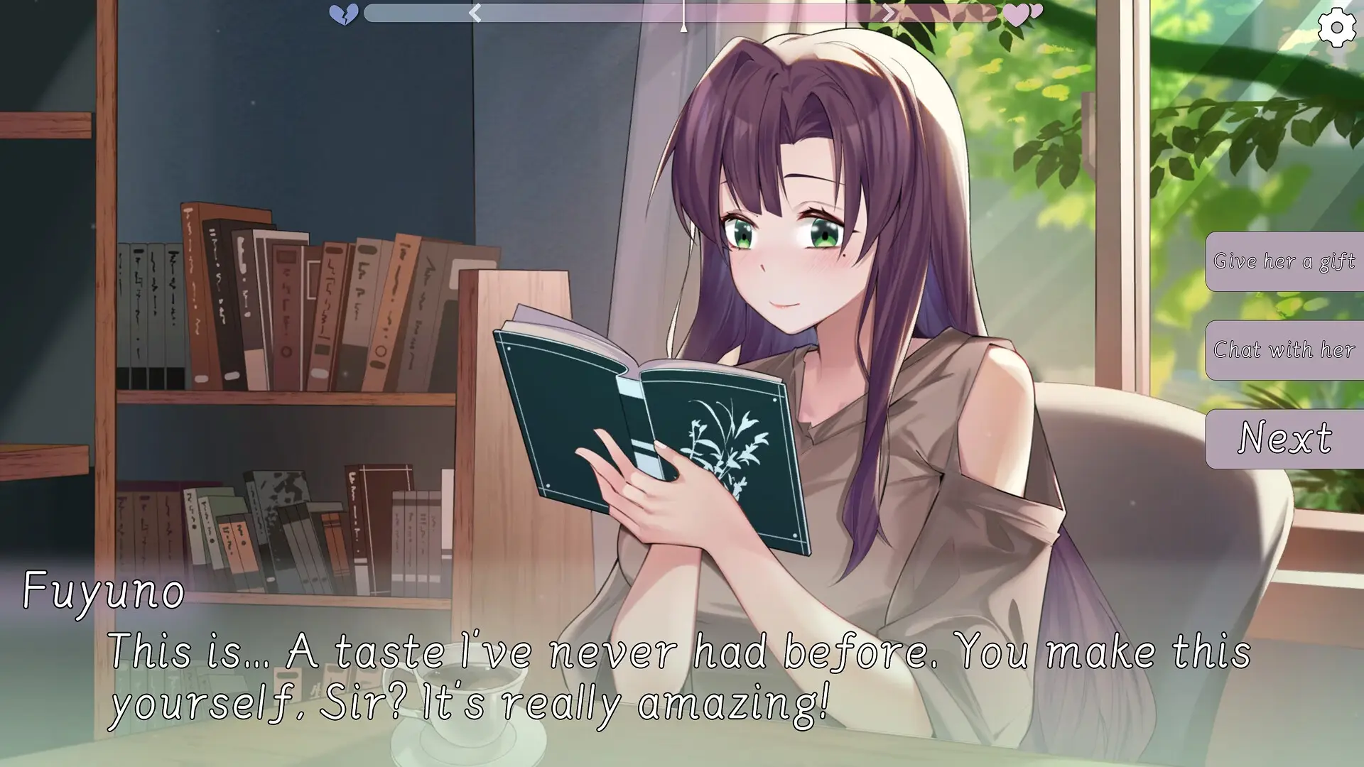 Serendipity Bookshop gameplay screenshot 2 (Ren'Py adult game) by Cat Language/NekoGotoStudio – free download