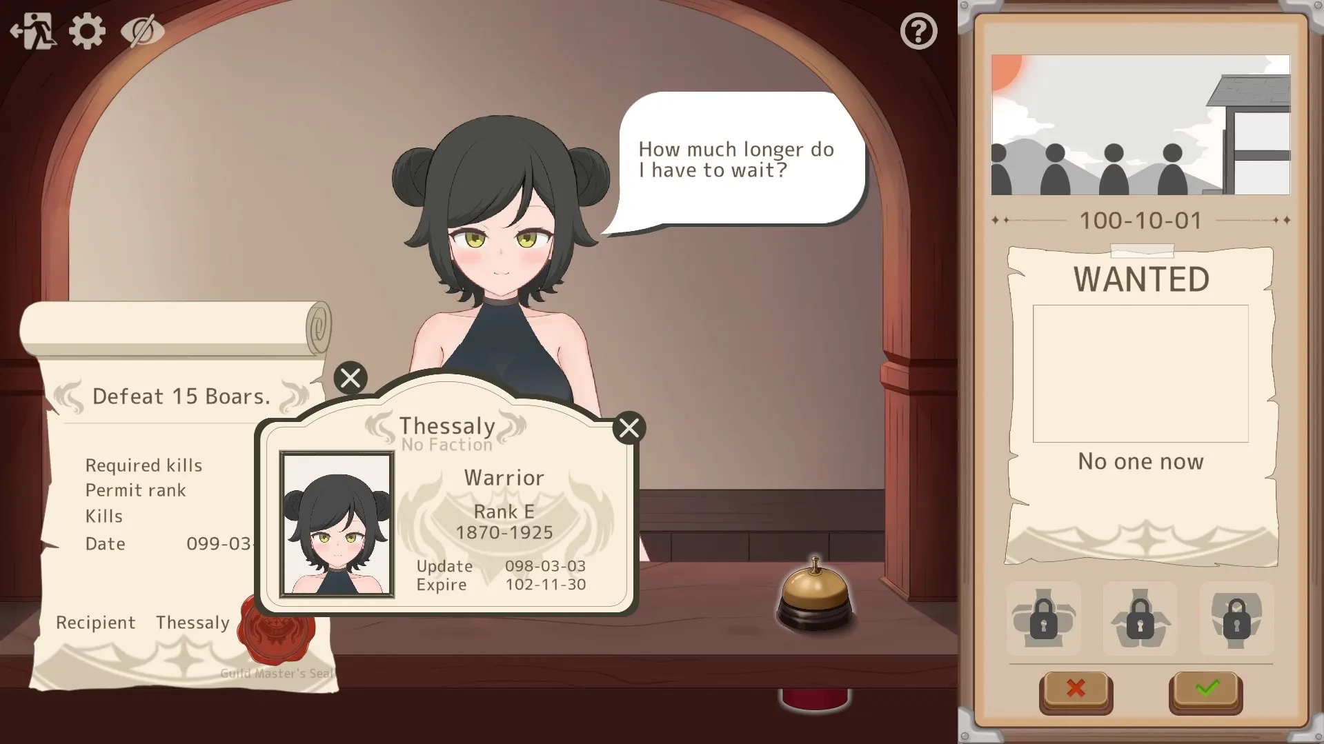 Quest Please! gameplay screenshot 1 (Ren'Py adult game) by scoutswren – free download