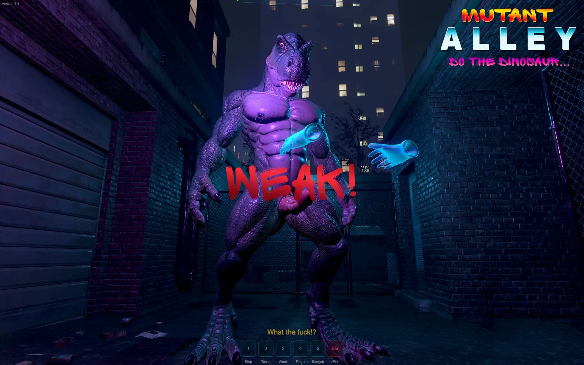 Mutant Alley gameplay screenshot 3 (Ren'Py adult game) by Tyranno – free download