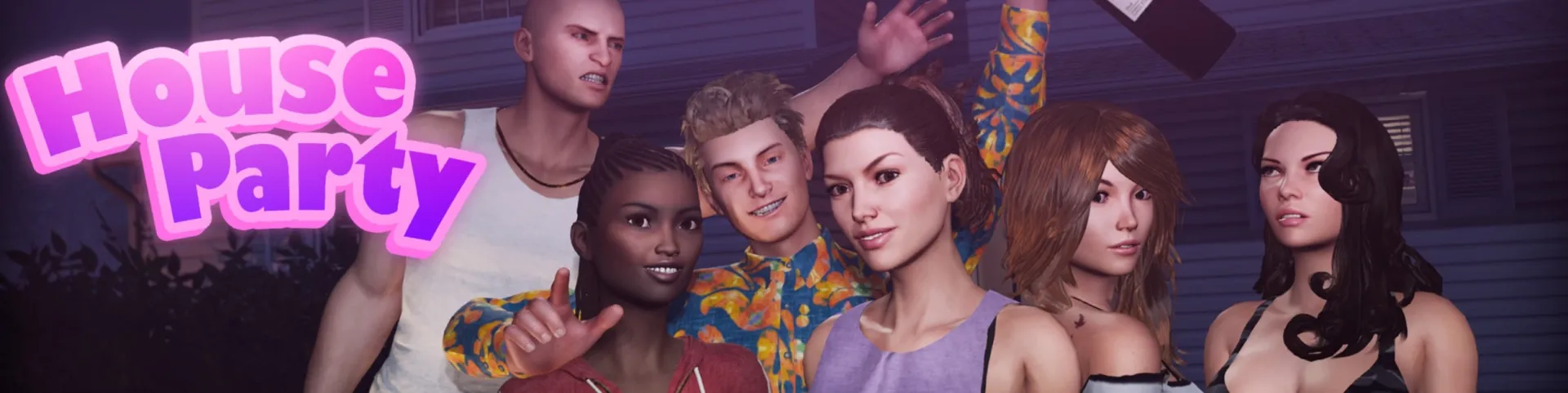 House Party cover 1.5.2.14198 + All DLCs + Explicit Content + Supporter Pack – Ren'Py adult game by Eek! Games free download