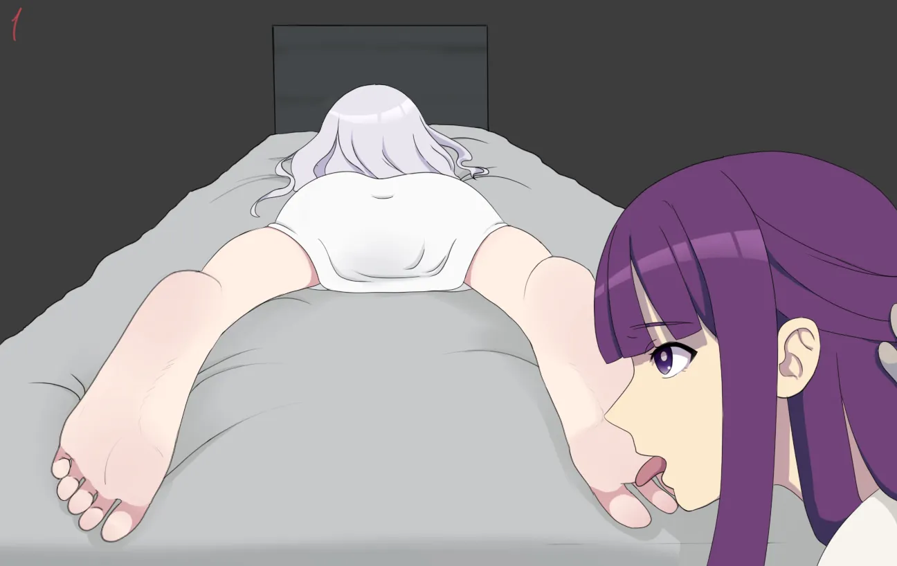 Frieren and Fern in the Lewd Dungeon gameplay screenshot 1 (Ren'Py adult game) by Kazumatsu – free download