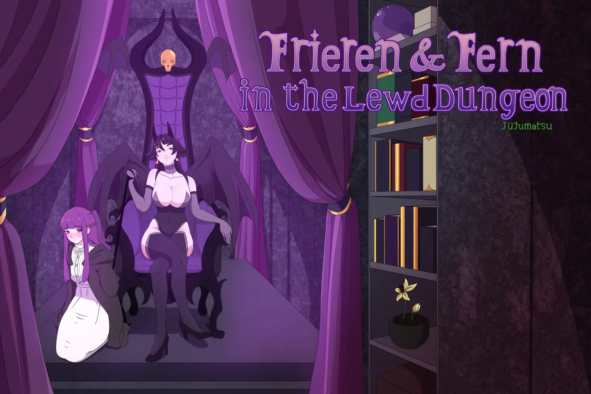 Frieren and Fern in the Lewd Dungeon cover 0.9 – Ren'Py adult game by Kazumatsu free download