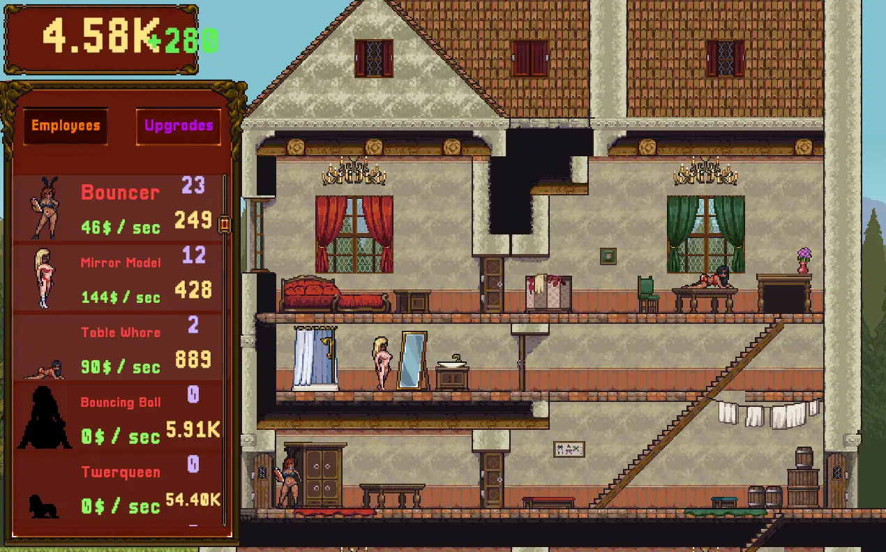 Idle Brothel gameplay screenshot 6 (Ren'Py adult game) by Probane – free download