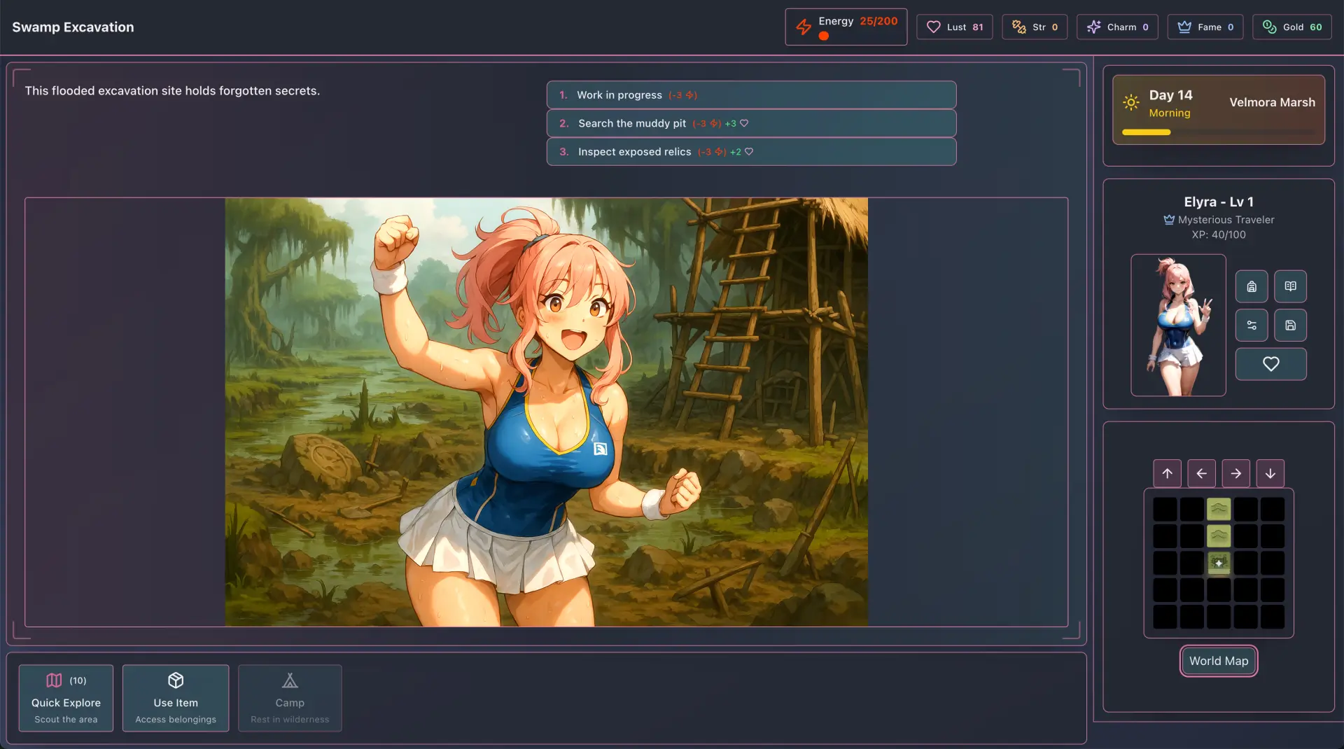 Elyra: Eden of Sins gameplay screenshot 5 (HTML adult game) by Shaste – free download