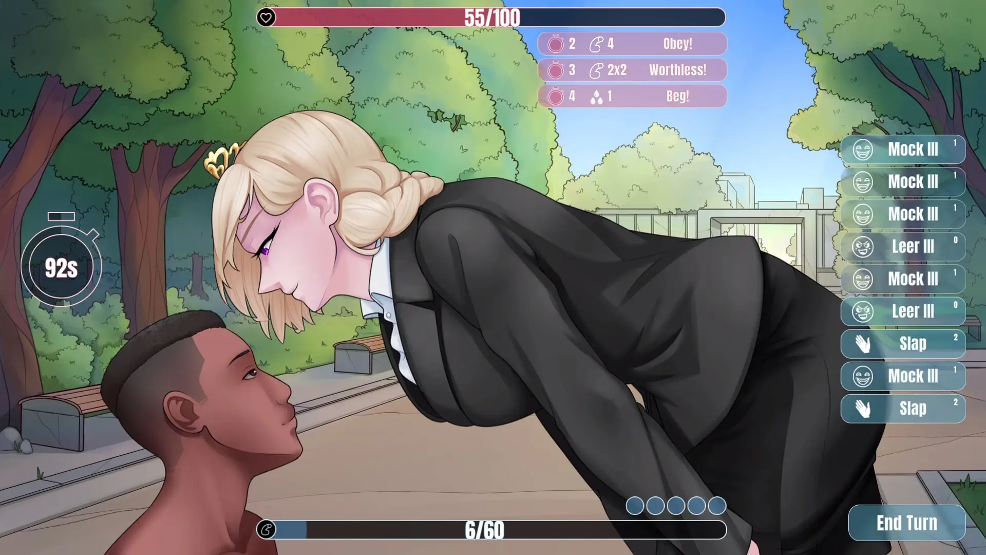 DommeBreaker gameplay screenshot 4 (Ren'Py adult game) by Zee Vital/Swimming Rock – free download