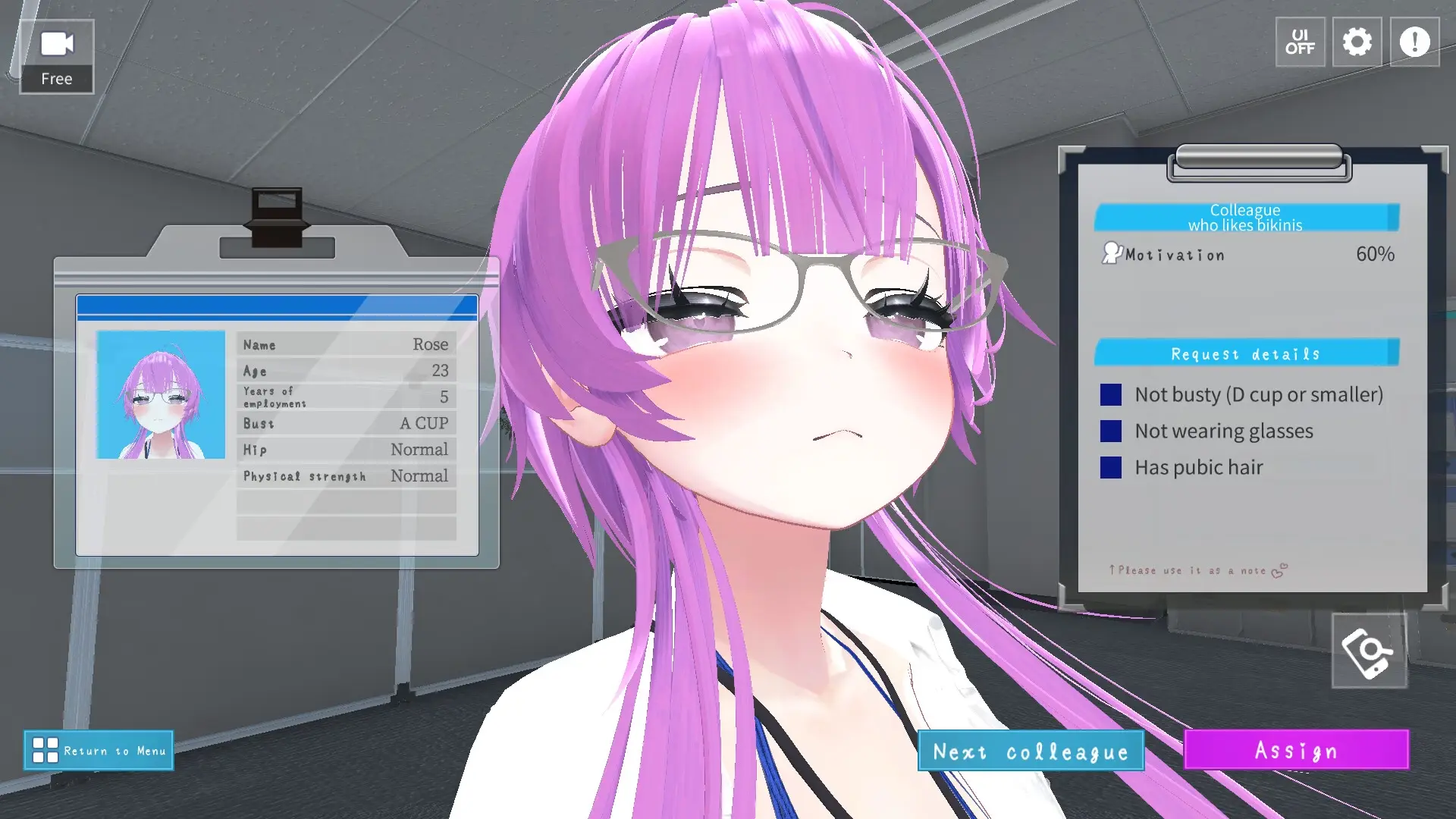 Let’s Start Managing the Sexual Relief Department! gameplay screenshot 12 (Ren'Py adult game) by MukudoriGames /むくどりGames – free download