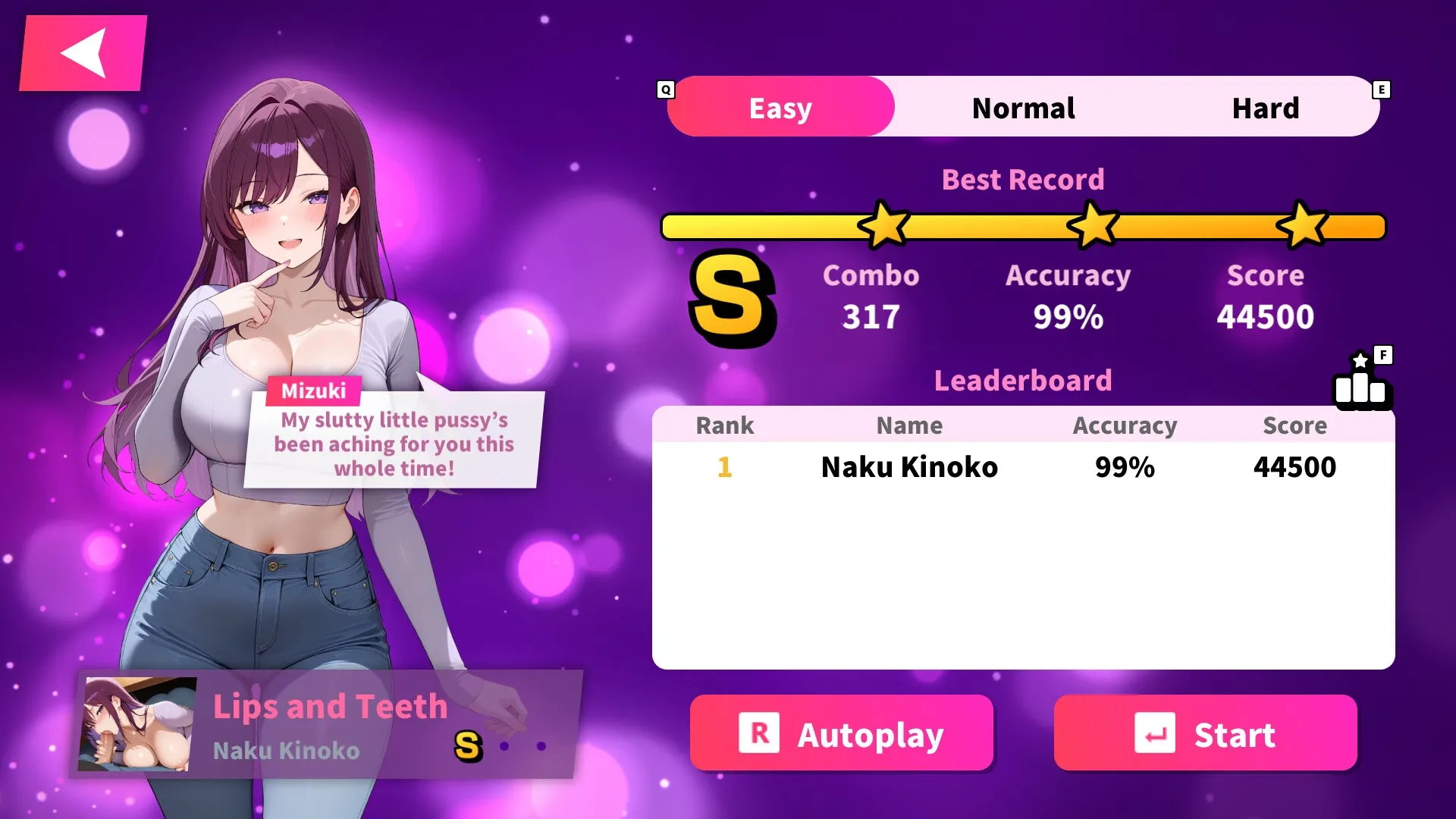 Sex Beats gameplay screenshot 5 (Ren'Py adult game) by Naku Kinoko – free download
