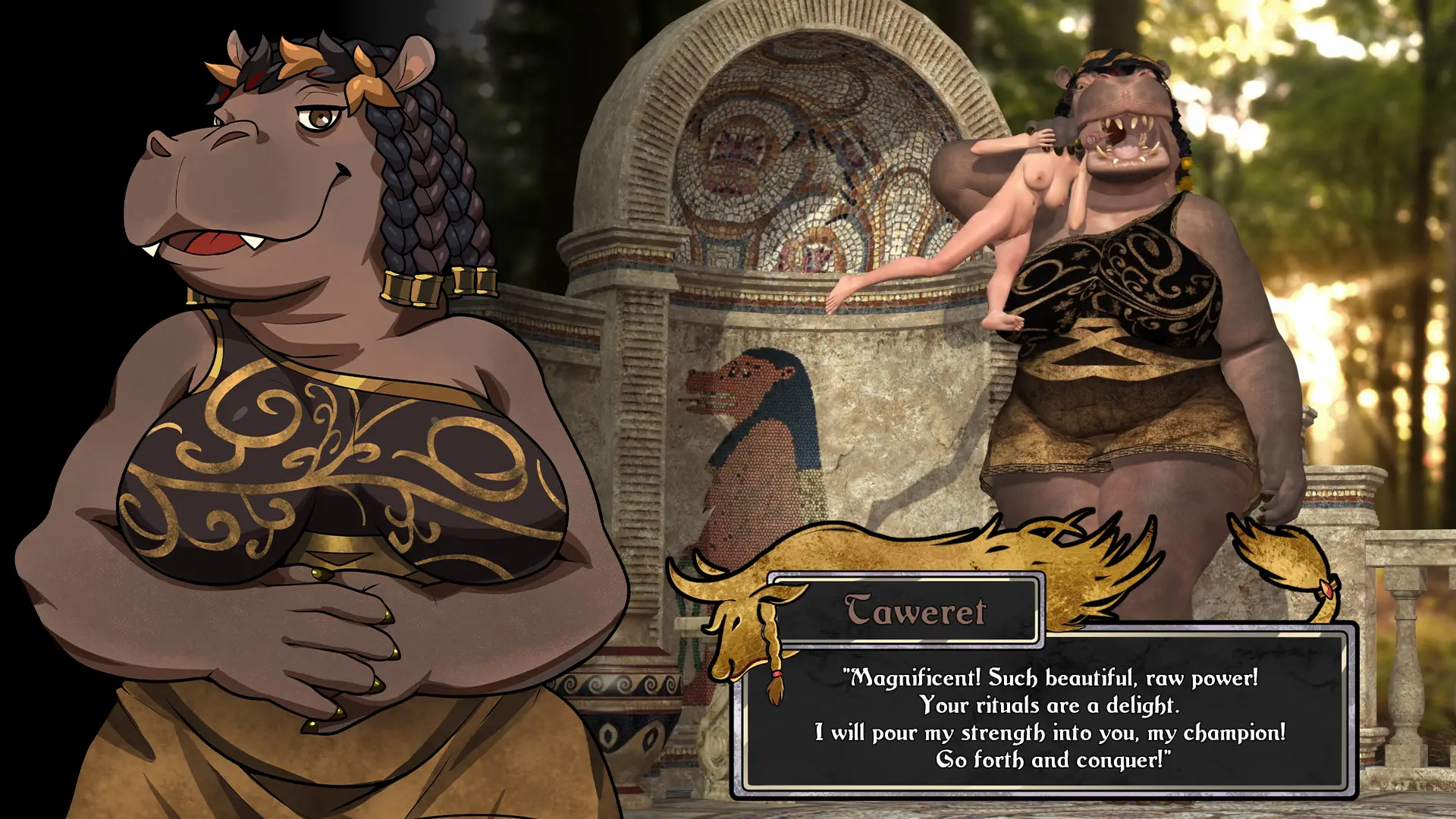Testament of Minos gameplay screenshot 4 (Ren'Py adult game) by Drages Animations – free download