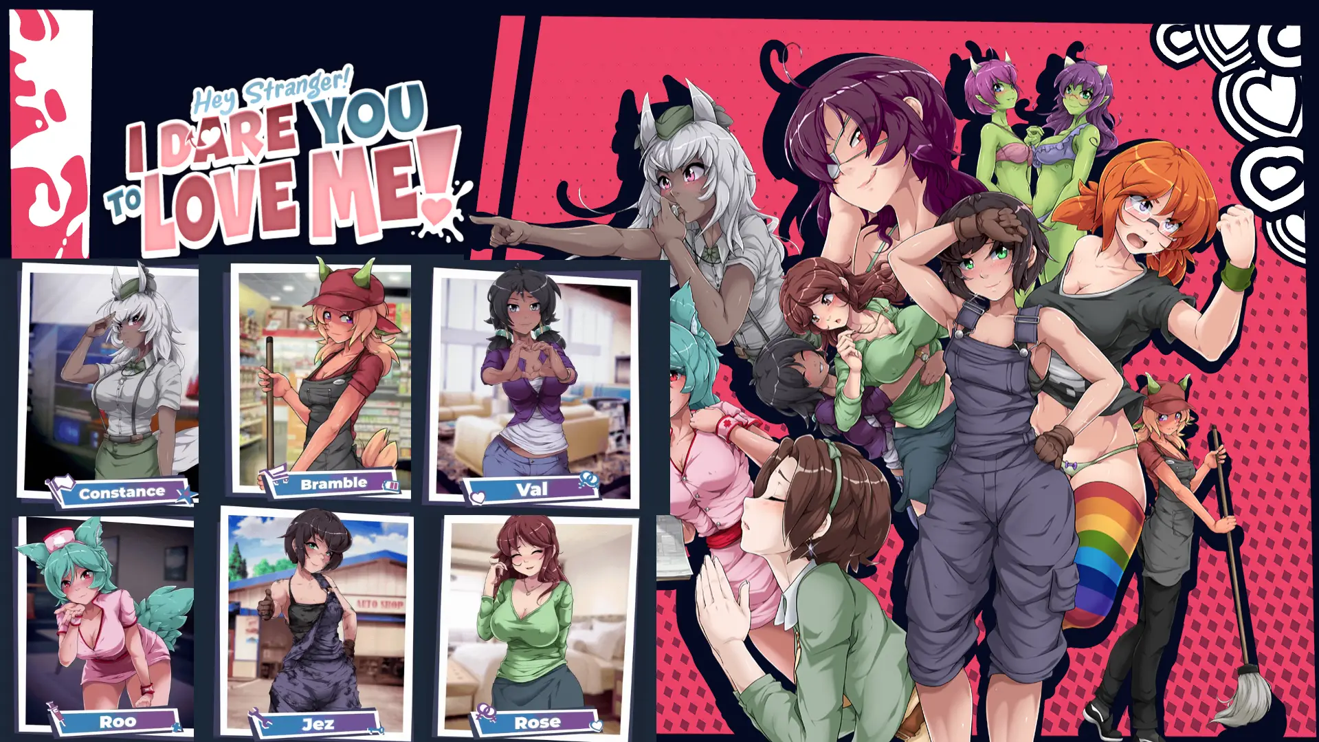 Hey Stranger! I Dare You to Love Me! cover 0.9.22 + DLC – Ren'Py adult game by Pound Cake Workshop free download