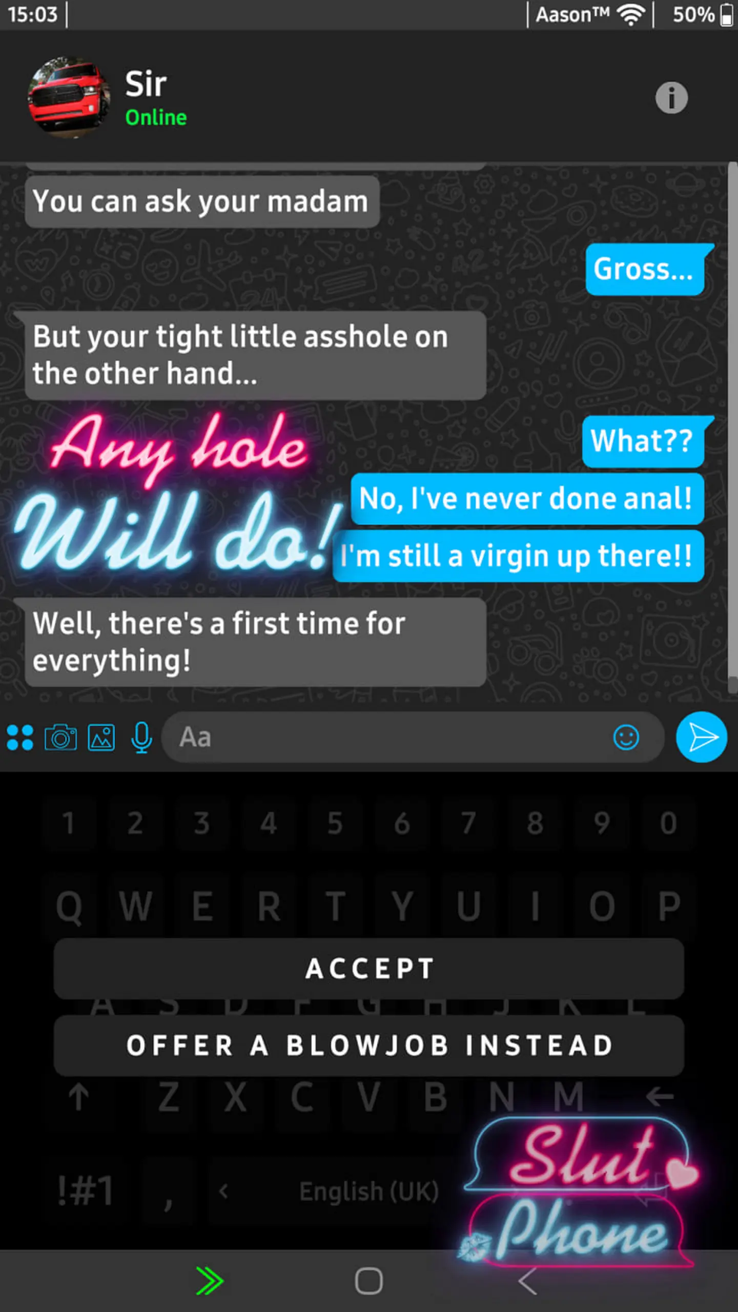 Slut Phone gameplay screenshot 4 (Ren'Py adult game) by Aason – free download