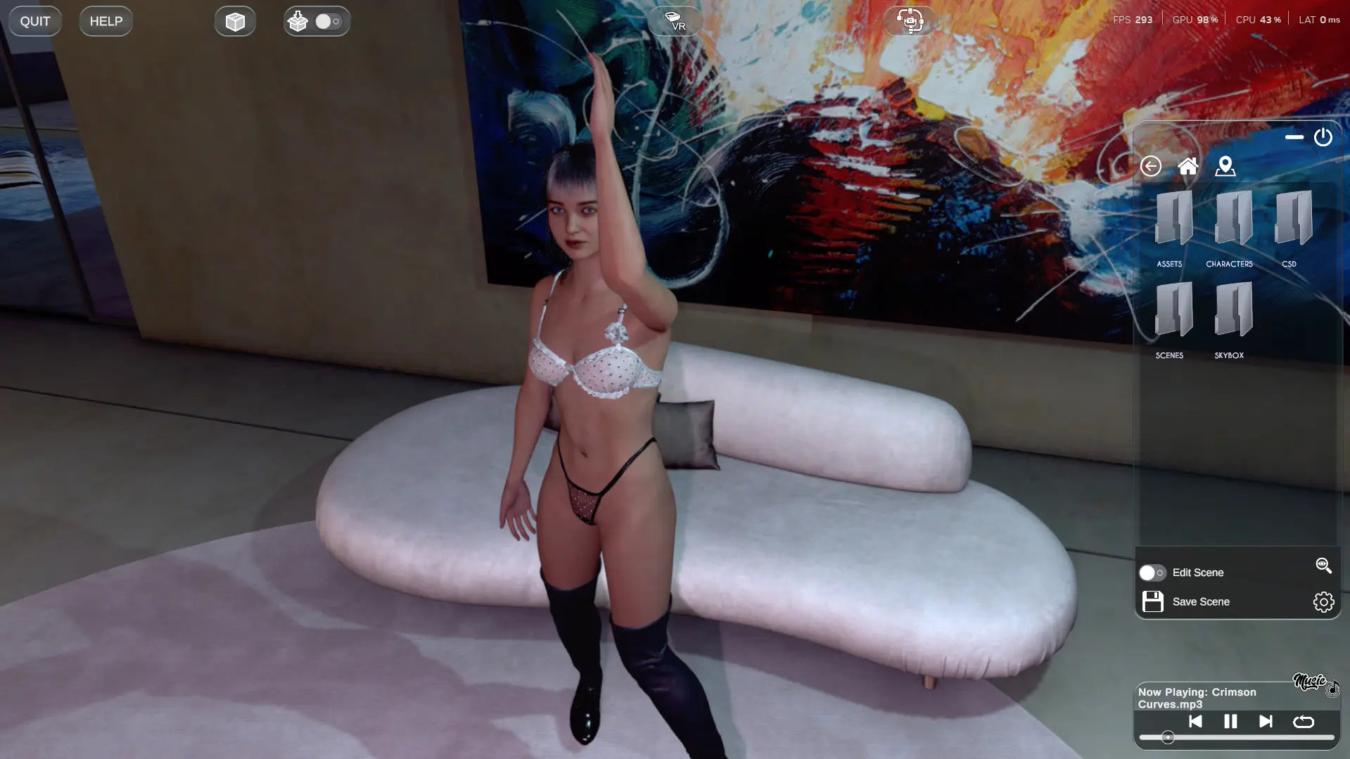 E.V.E (Extended Virtual Environment) gameplay screenshot 1 (Ren'Py adult game) by Cs Digital Adult VR Video Game – free download