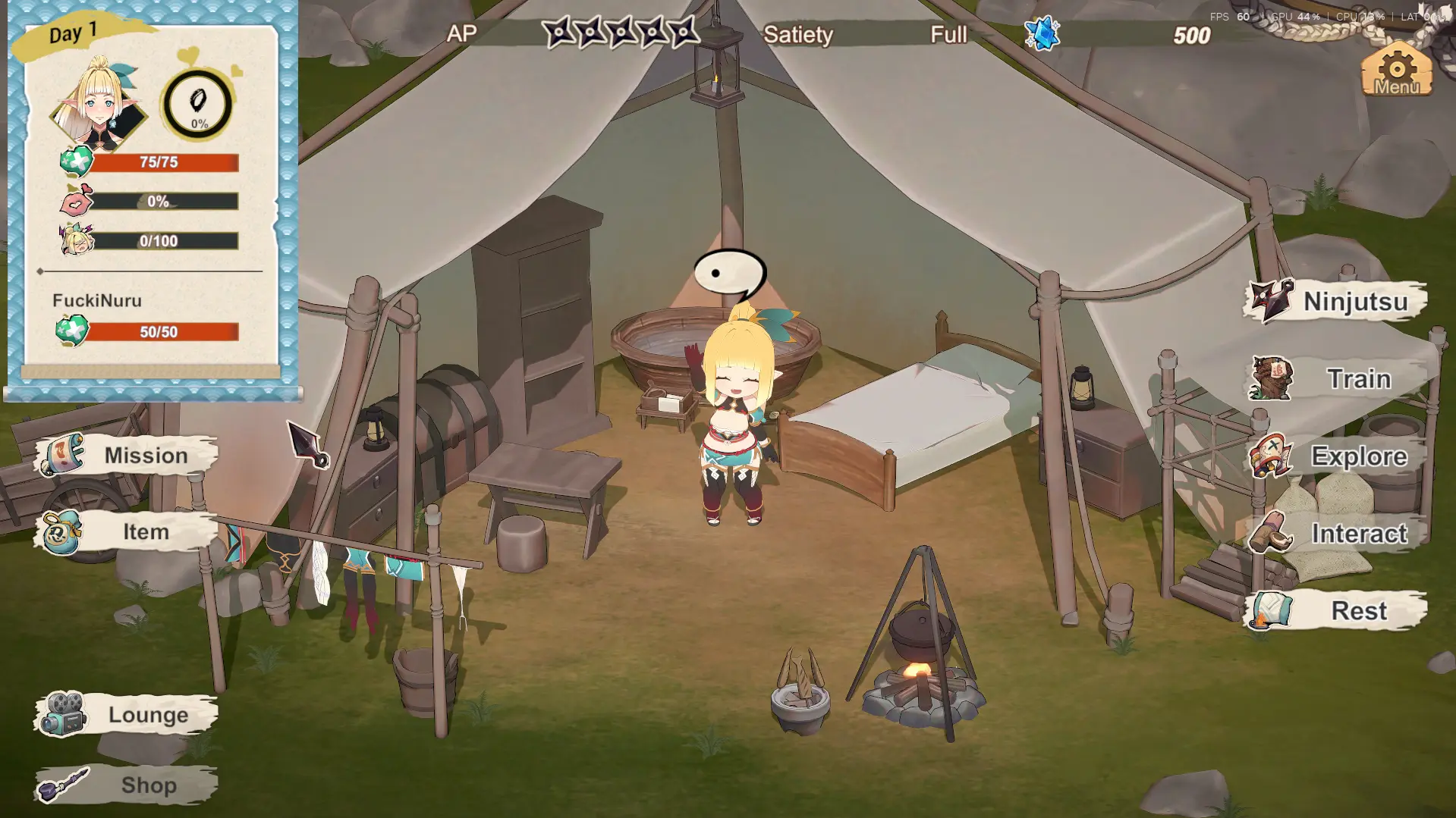 Flee, My Elven Ninja! 3D gameplay screenshot 18 (Ren'Py adult game) by Barance Studio – free download
