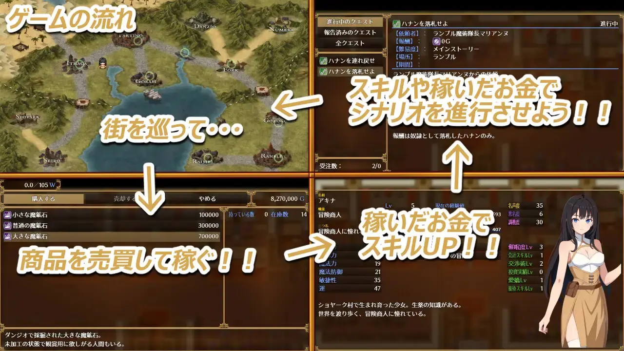 Akina Caravan gameplay screenshot 2 (Ren'Py adult game) by TriplePlay – free download