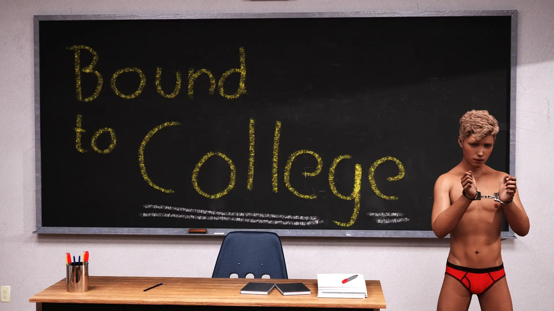 Bound to College gameplay screenshot 3 (Ren'Py adult game) by pridedrawing – free download