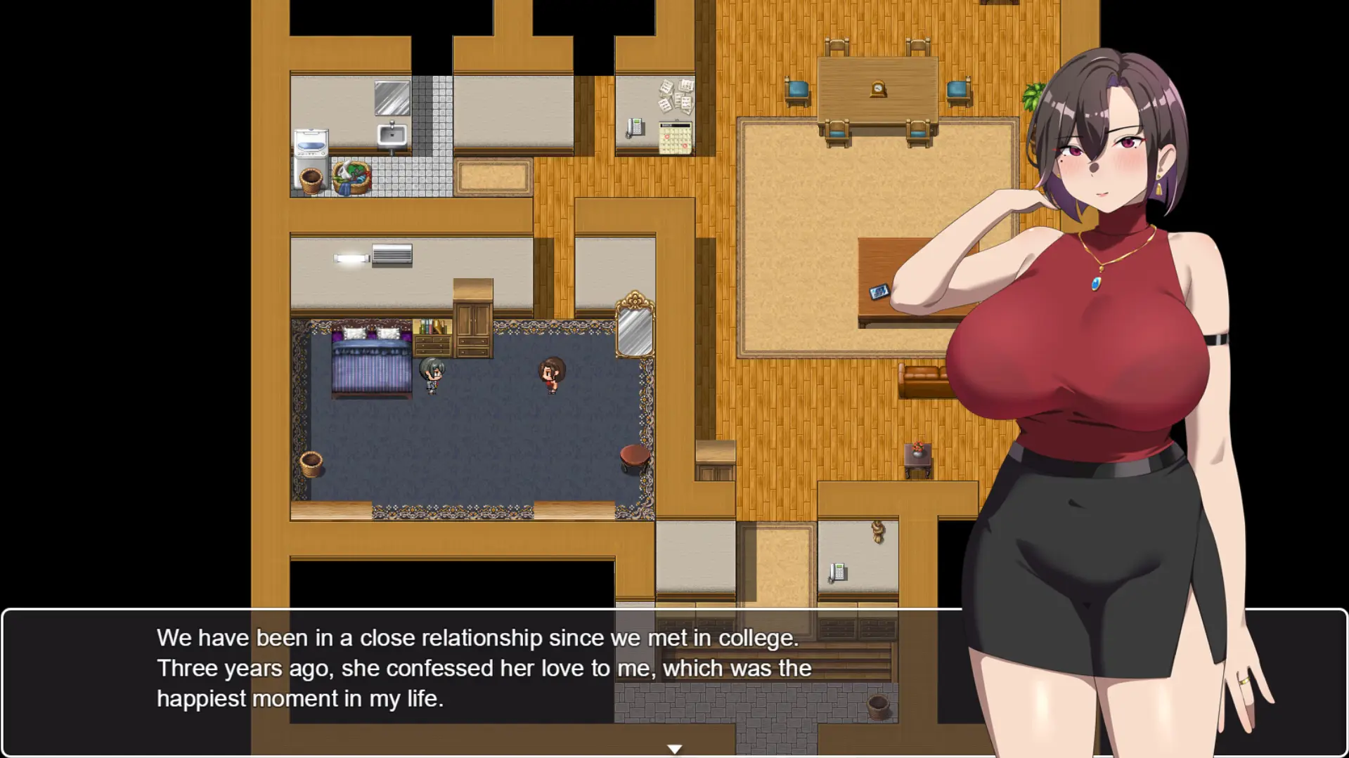 Her Fall in the Last Days gameplay screenshot 5 (Ren'Py adult game) by Lactose Quest – free download