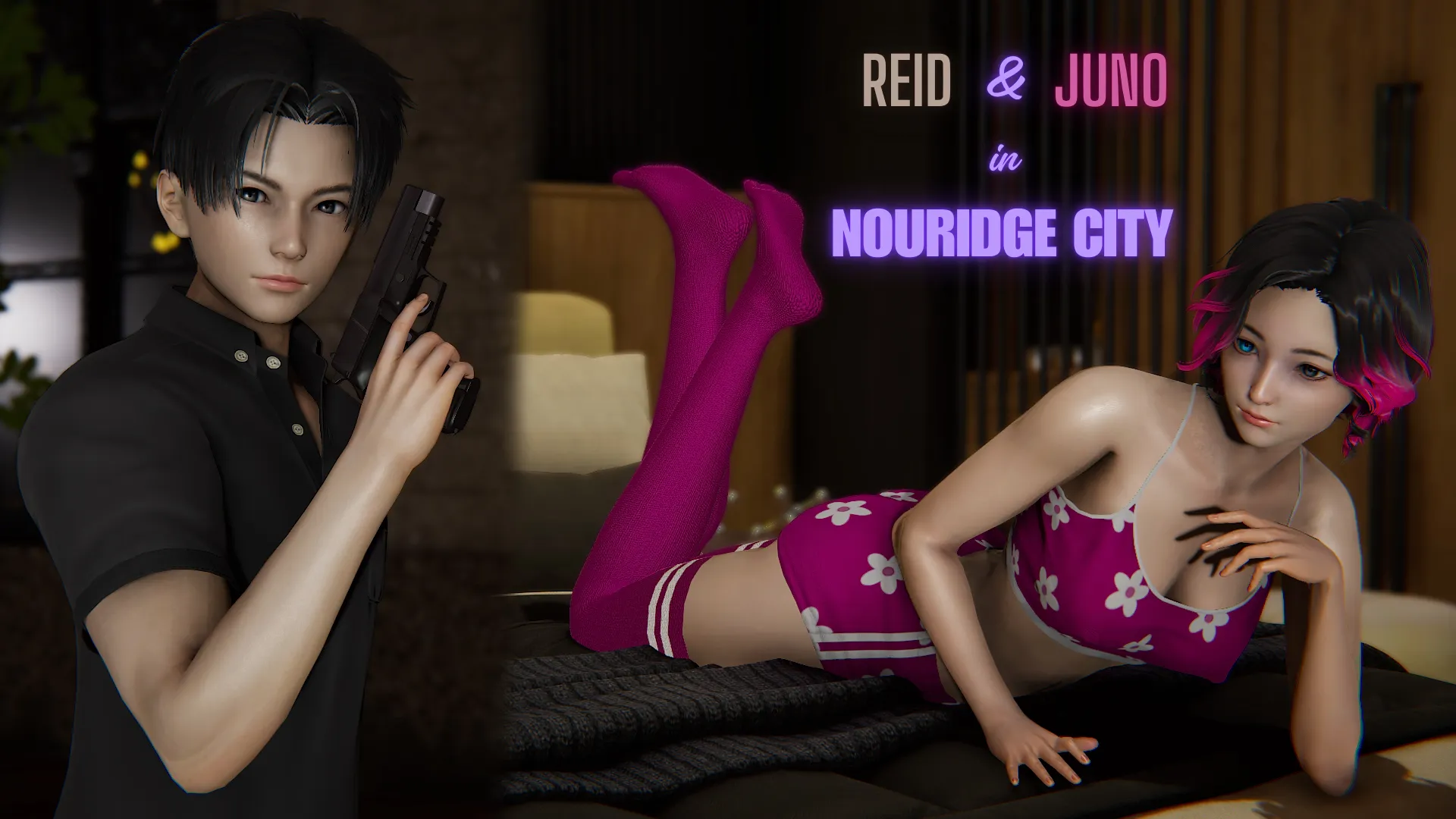 Reid  & Juno in Nouridge City cover 1.01 – Ren'Py adult game by Imisx free download