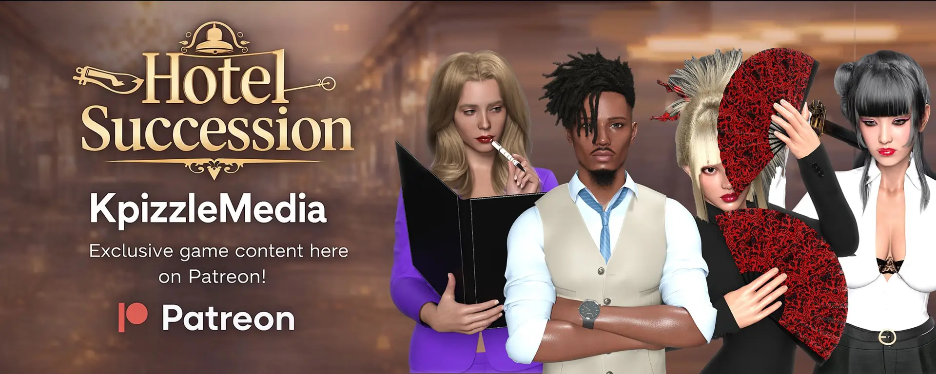 Hotel Succession gameplay screenshot 2 (Ren'Py adult game) by KpizzleMedia – free download