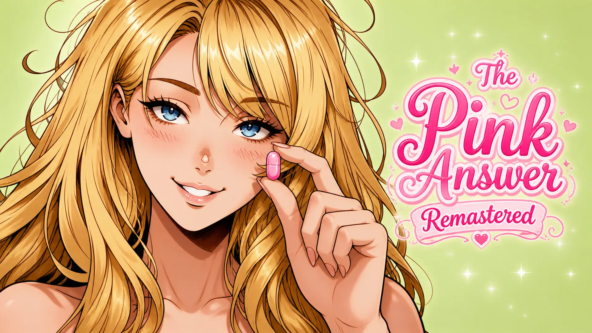 The Pink Answer Remastered cover 1.0R – Ren'Py adult game by MobsterCorgi free download
