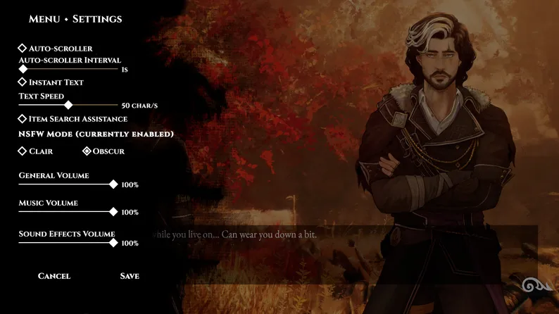 Clair Obscur: A life to dream gameplay screenshot 2 (Ren'Py adult game) by The Dome Works – free download