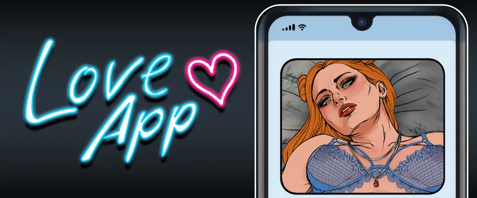 Love App gameplay screenshot 1 (Ren'Py adult game) by Decay Protocols – free download