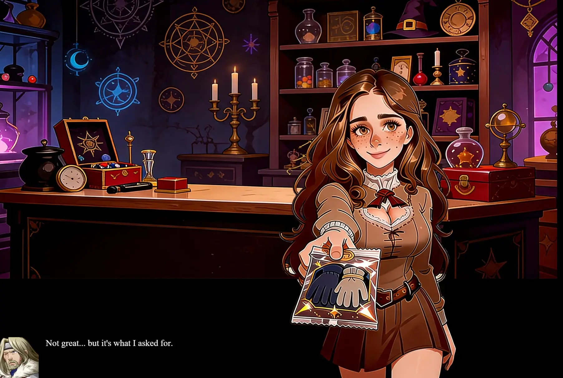 Hogwarts Magic Shop gameplay screenshot 1 (Ren'Py adult game) by Swan Cliff Archmage – free download