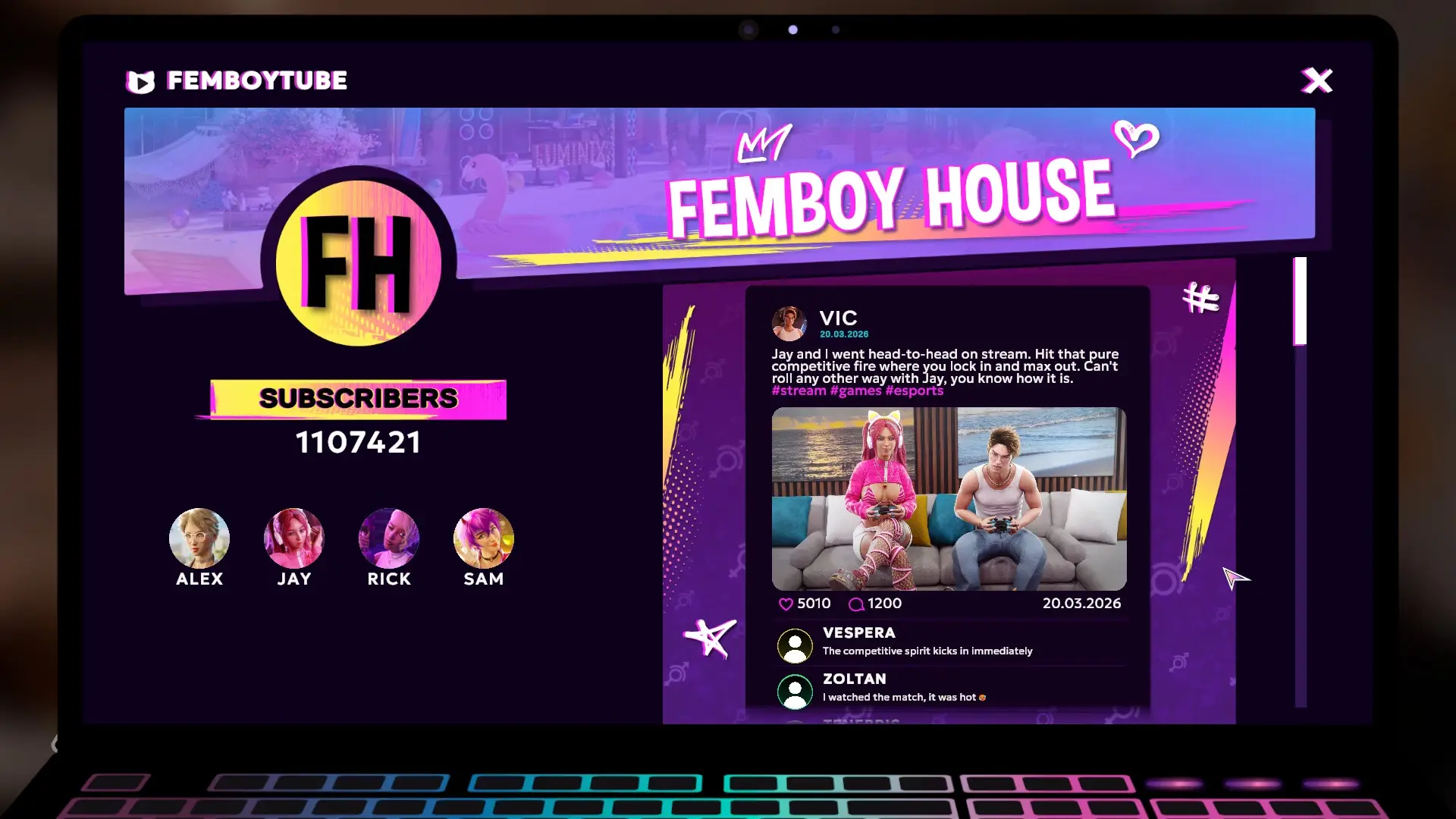 Femboy Next Door gameplay screenshot 12 (Ren'Py adult game) by Lewd Star – free download