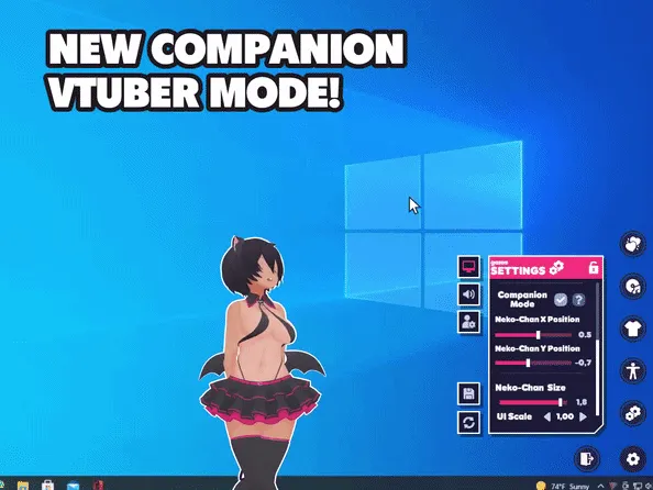 Neko Desktop Pet 2 gameplay screenshot 8 (Ren'Py adult game) by SatyrKing – free download