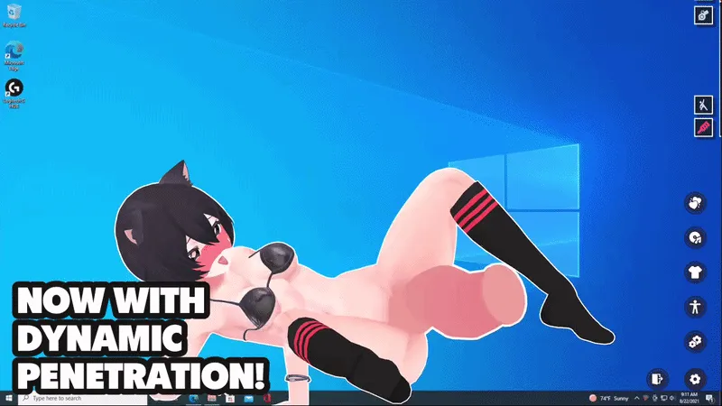 Neko Desktop Pet 2 gameplay screenshot 4 (Ren'Py adult game) by SatyrKing – free download