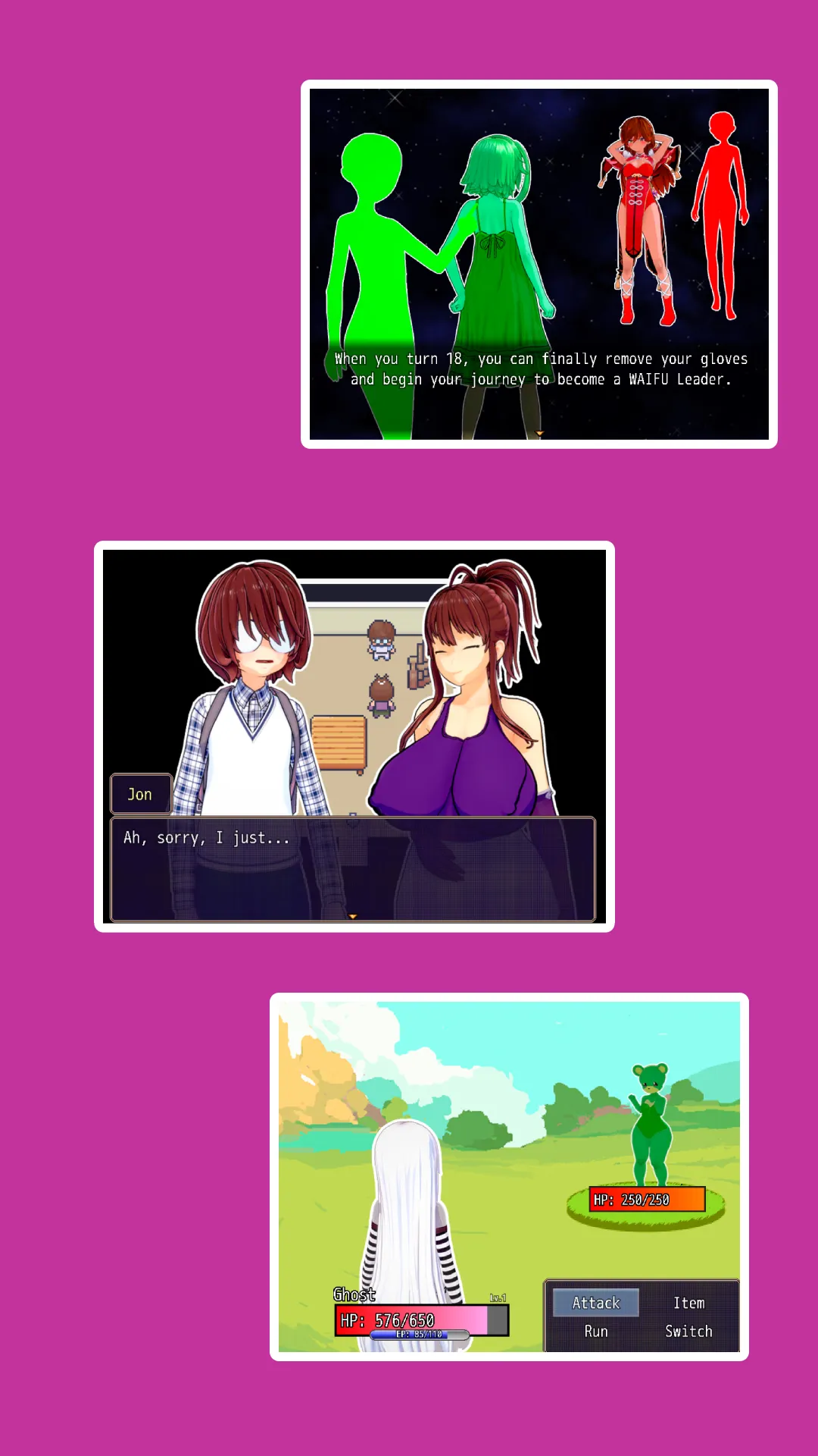 Everything Becomes Waifu gameplay screenshot 6 (Ren'Py adult game) by Golden Sunshine Games – free download