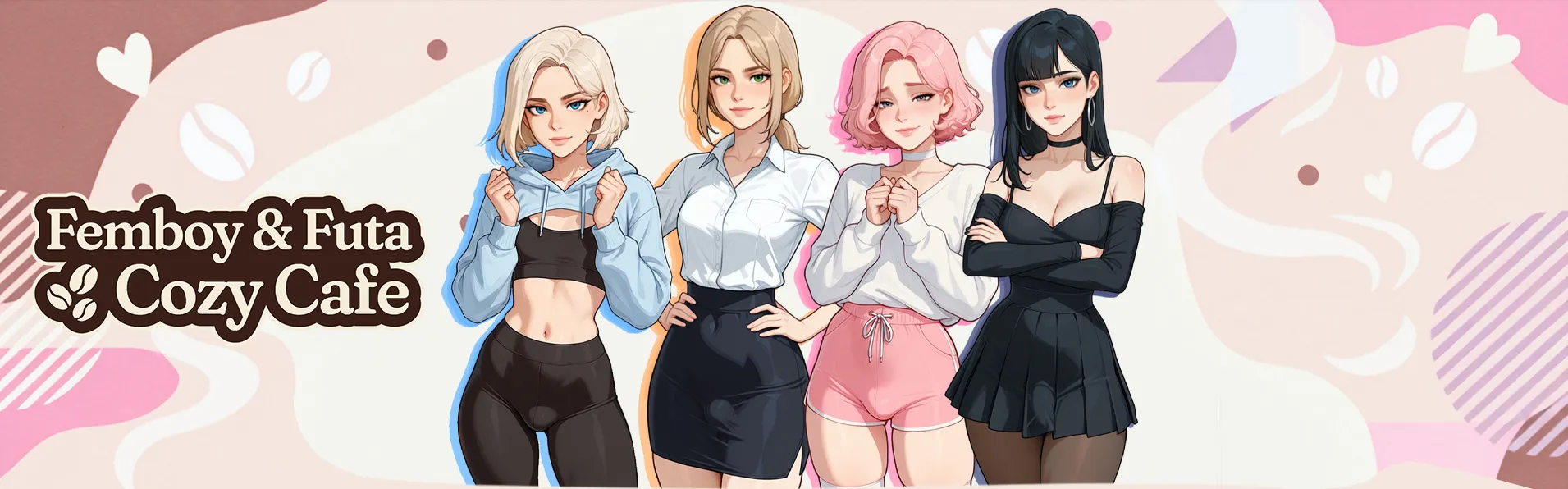 Femboy & Futa Cozy Cafe gameplay screenshot 2 (Ren'Py adult game) by Pink Twilight – free download
