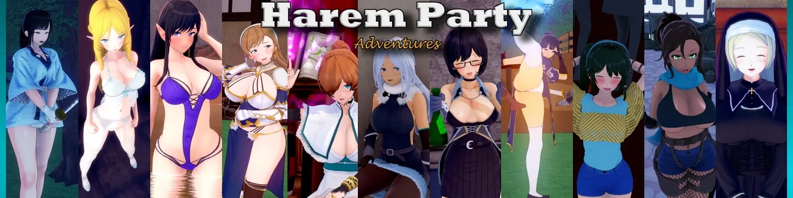 Harem Party Adventures gameplay screenshot 1 (Ren'Py adult game) by AssmodeusDEV – free download