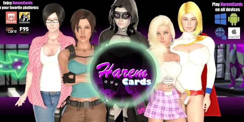 HaremCards cover 1.1 DLC – Ren'Py adult game by Pink Palm Production free download