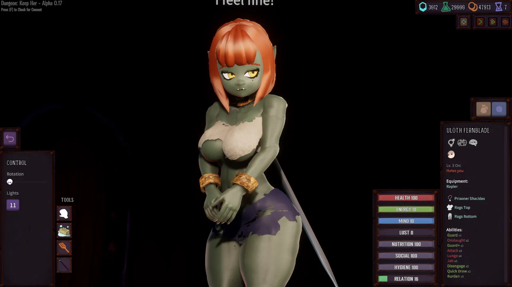 Dungeon: Keep Her gameplay screenshot 3 (Ren'Py adult game) by keepherdev – free download
