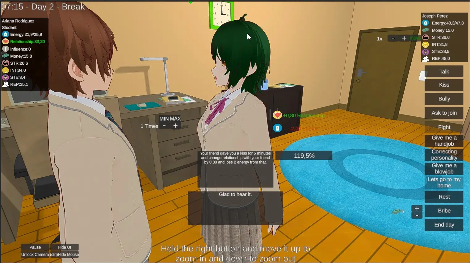 King of the School gameplay screenshot 2 (Ren'Py adult game) by Azteca – free download