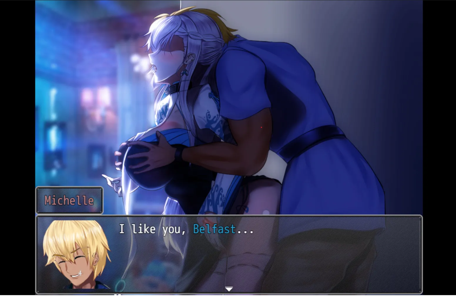 Adventuring with Belfast in Another World gameplay screenshot 3 (Ren'Py adult game) by Templar Studios – free download