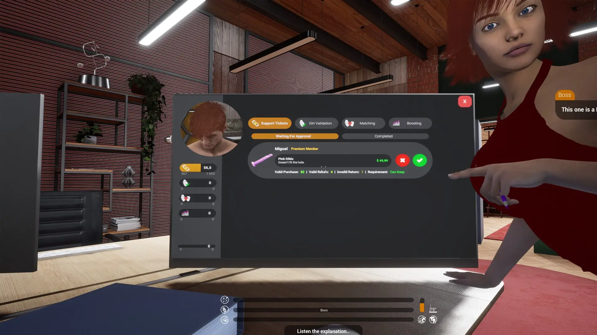 Don’t Disturb Your BOSS gameplay screenshot 7 (Ren'Py adult game) by Lemonhaze Game Studio – free download