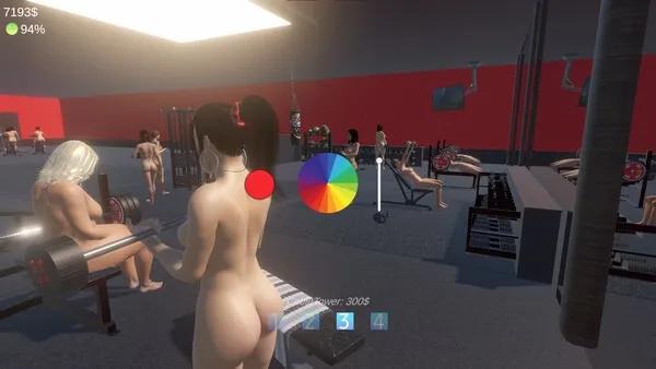 Hot Girls Gym – Nudist Gym Manager gameplay screenshot 2 (Ren'Py adult game) by NX-Fusion Games – free download