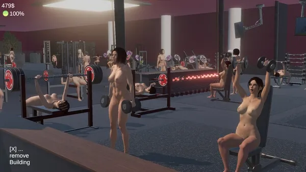 Hot Girls Gym – Nudist Gym Manager gameplay screenshot 11 (Ren'Py adult game) by NX-Fusion Games – free download