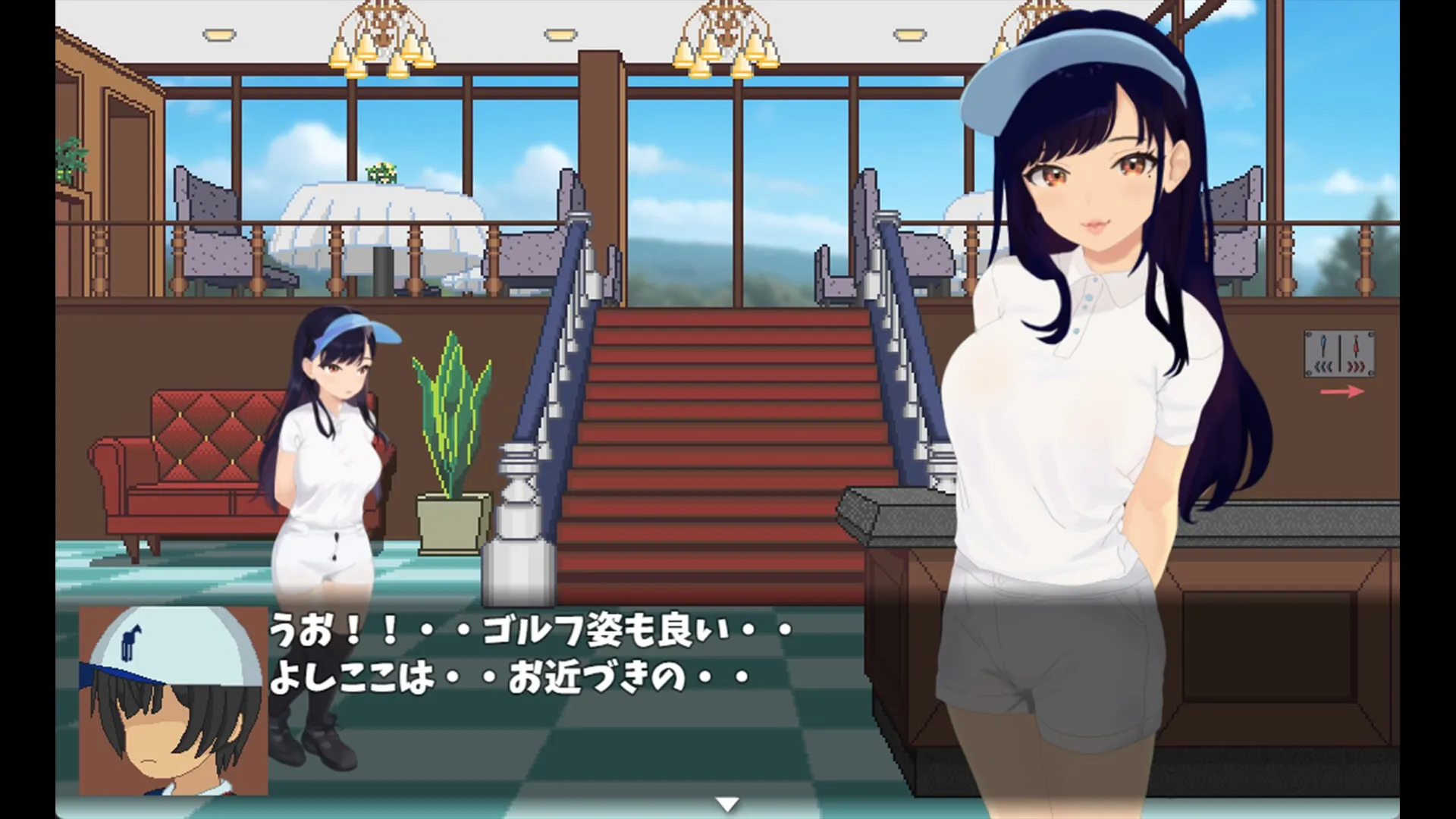 Splash Shot Golf Legend gameplay screenshot 5 (Ren'Py adult game) by TANUKIHOUSE – free download