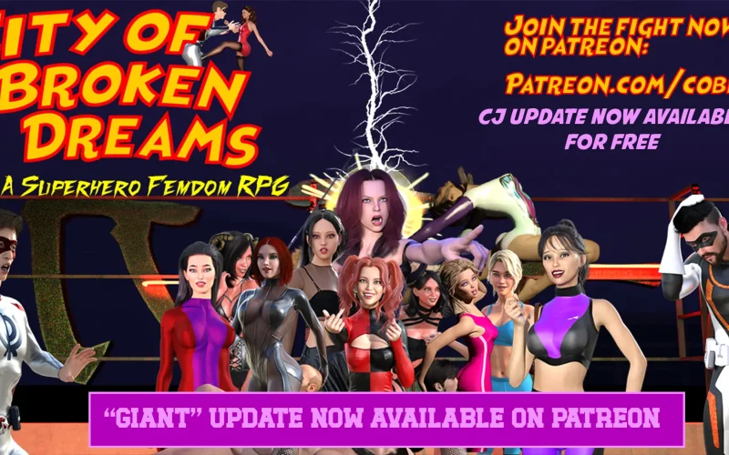 City of Broken Dreams: A Femdom Superhero Game cover 0.192 – Ren'Py adult game by BrokenDreams free download