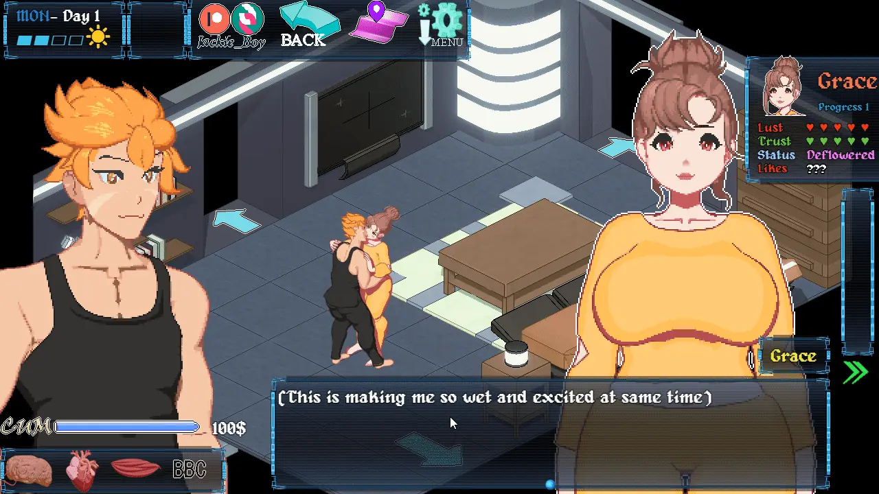 Cyberpunk 2069 gameplay screenshot 1 (Ren'Py adult game) by Jackie Boy – free download