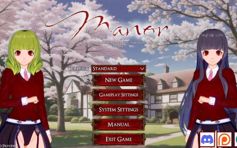 Manor cover Beta 8 Patch 2 – Ren'Py adult game by TirelessLurker free download