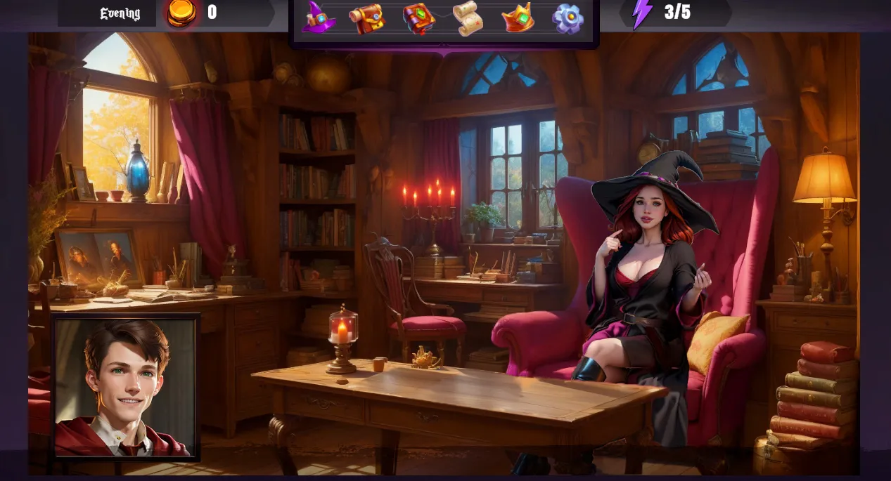 Brazen Witches gameplay screenshot 11 (Ren'Py adult game) by Crimson Warlock – free download