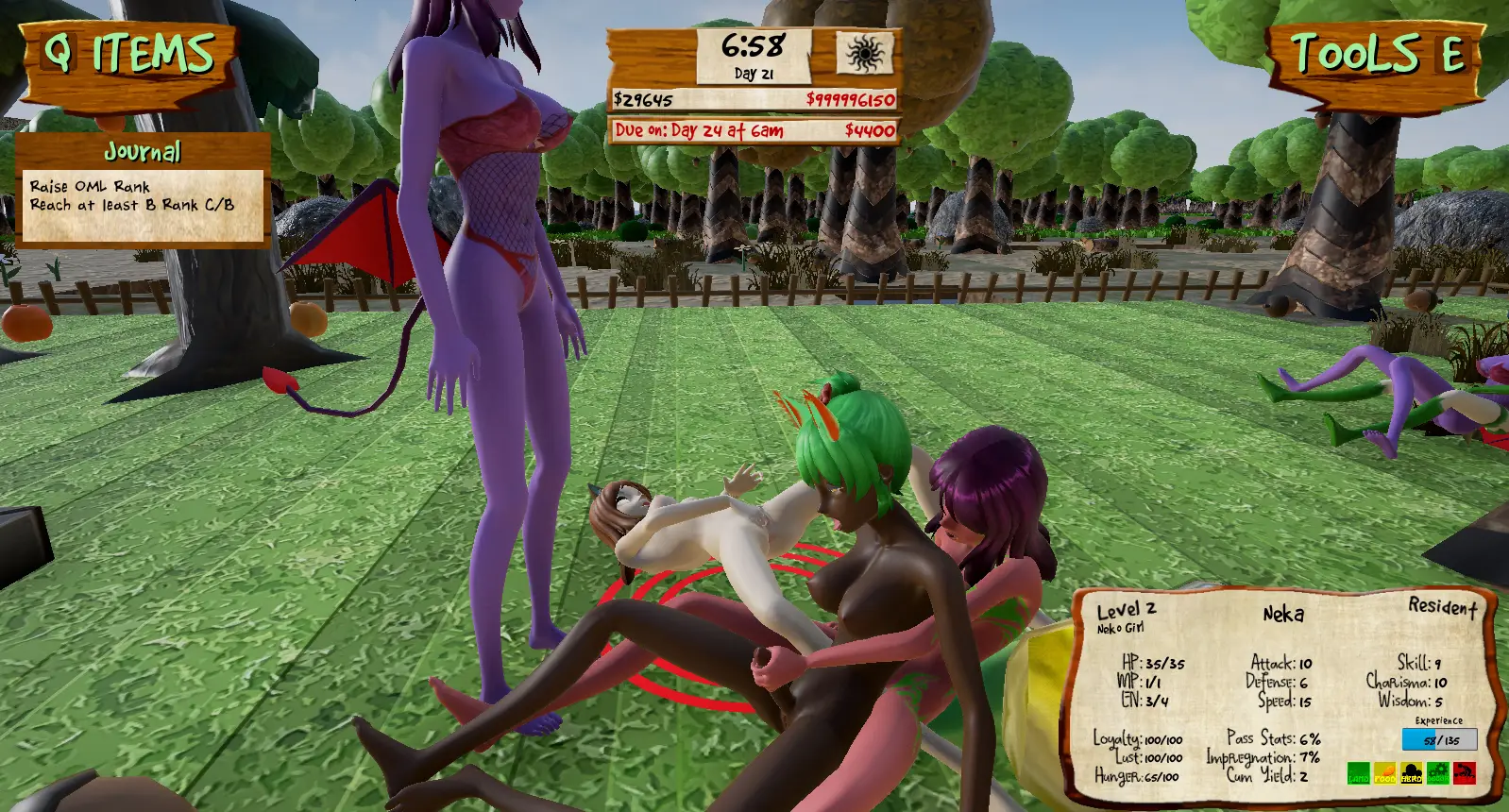 Monster Girl Garden gameplay screenshot 7 (Ren'Py adult game) by Noxious Games – free download