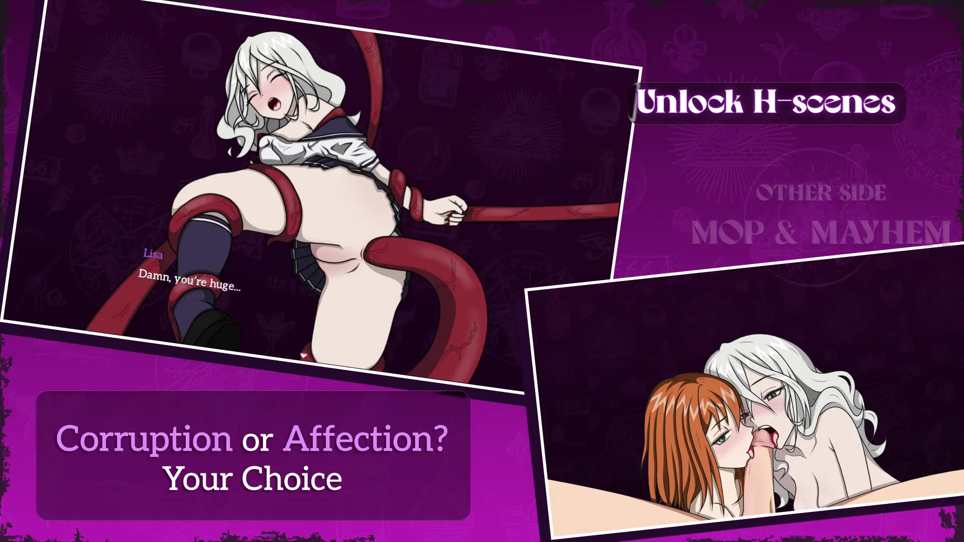 Other Side: Mop & Mayhem gameplay screenshot 6 (Ren'Py adult game) by lustoriagames – free download