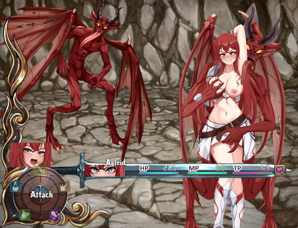 Astrid: Blade of Vallundra gameplay screenshot 3 (Ren'Py adult game) by OrenjiSlyce – free download